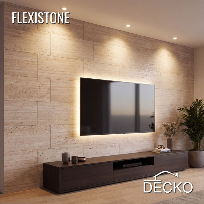 Hajlékony 3D kőhatású falpanelek MINTA - PIETRA TRAVERTINO BRONZE | DECKO Flexistone - Ingyenes szállítás