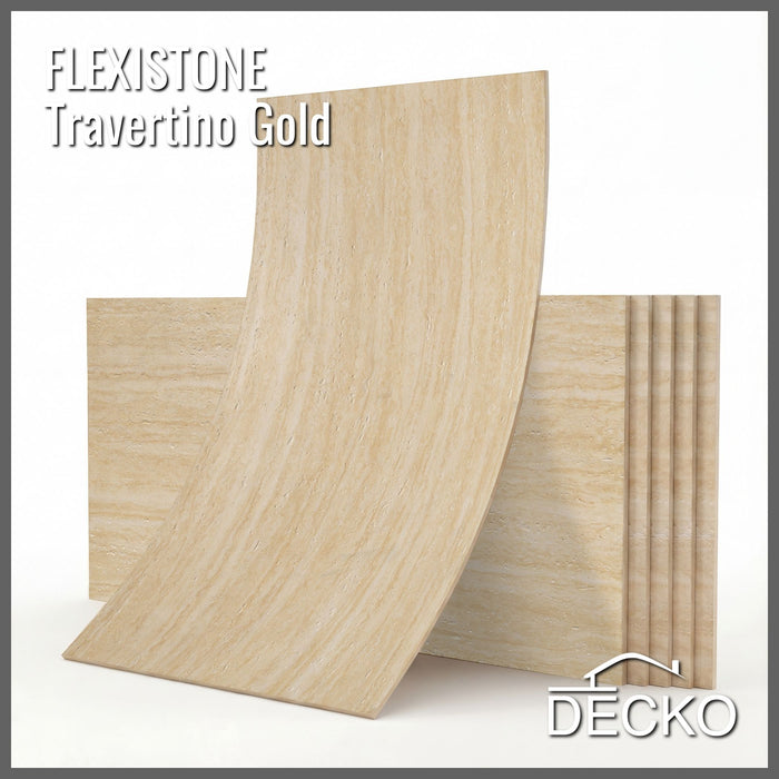 Hajlékony 3D kőhatású falpanelek – GRANDE TRAVERTINO – 6 db-os csomag (1200x600mm-es panelek) - 4,32 m² | DECKO Flexistone