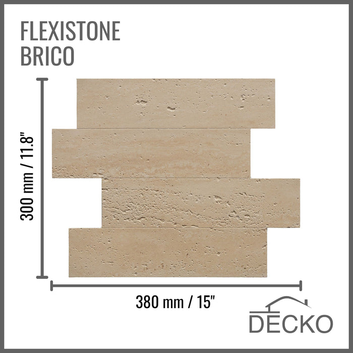 Hajlékony 3D kőhatású falpanelek MINTA - BRICO TRAVERTINO | DECKO Flexistone - Ingyenes szállítás