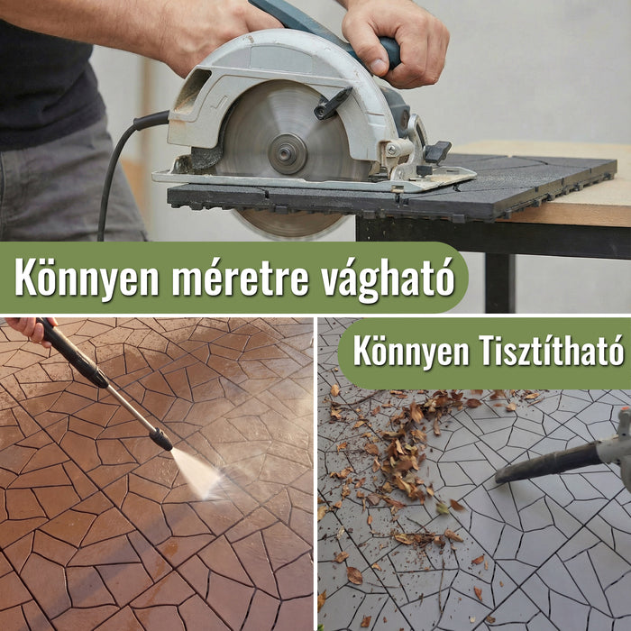 Teraszburkolat - GREYSTONE - összepattintható PP járólap – 100% újrahasznosítható prémium polipropilénnel | DECKO Lite (304x304x20 mm) - (Egy darab)