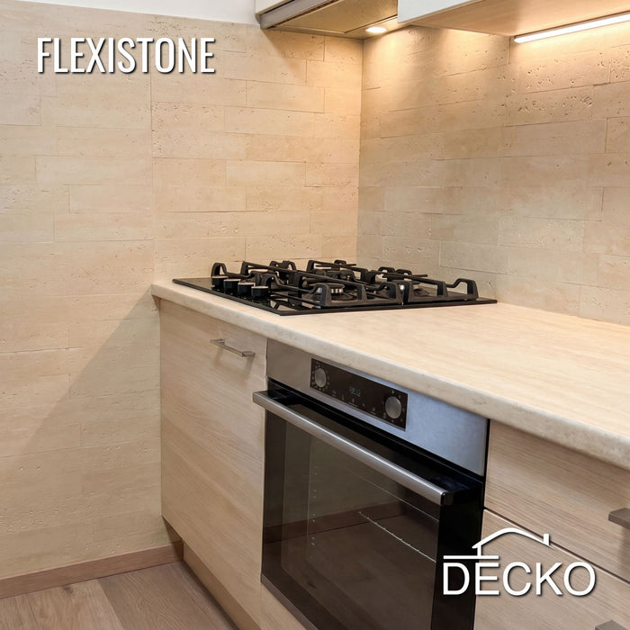 Hajlékony 3D kőhatású falpanelek MINTA - BRICO TRAVERTINO | DECKO Flexistone - Ingyenes szállítás