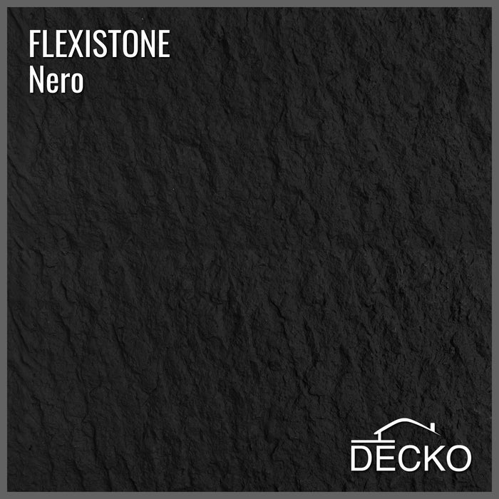 Hajlékony 3D kőhatású falpanelek MINTA - GRANDE NERO | DECKO Flexistone - Ingyenes szállítás