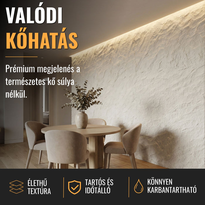 Hajlékony 3D kőhatású falpanelek MINTA - GRANDE NERO | DECKO Flexistone - Ingyenes szállítás