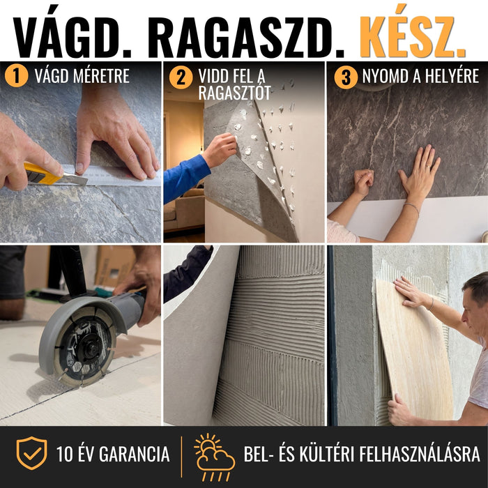Hajlékony 3D kőhatású falpanelek – GRANDE BIANCO – 5 db-os csomag (1200x600mm-es panelek) - 3,6 m² | DECKO Flexistone