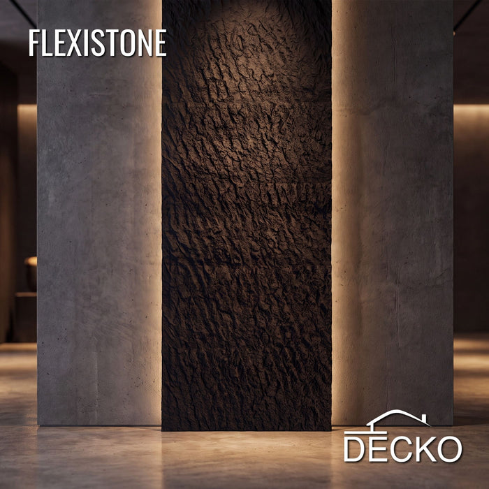 Hajlékony 3D kőhatású falpanelek MINTA - GRANDE NERO | DECKO Flexistone - Ingyenes szállítás
