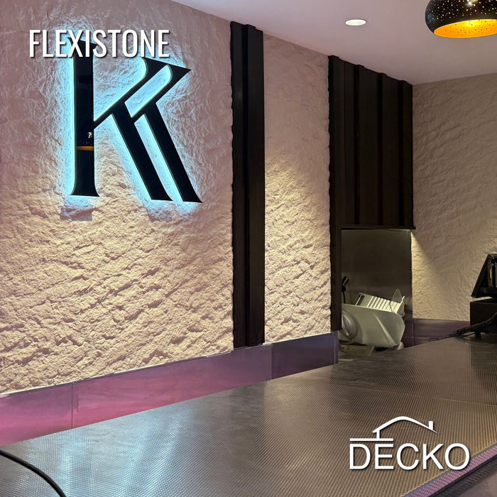 Hajlékony 3D kőhatású falpanelek – GRANDE BIANCO – 5 db-os csomag (1200x600mm-es panelek) - 3,6 m² | DECKO Flexistone