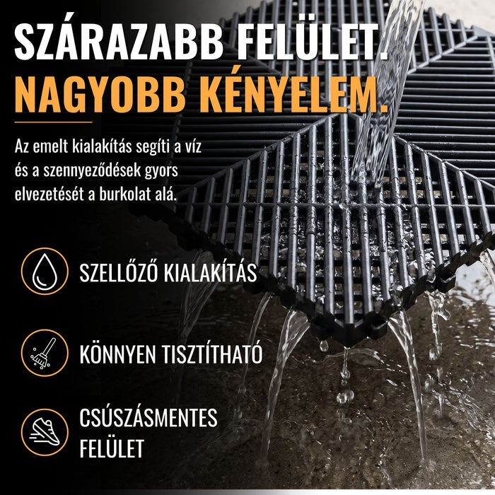 Garázsburkolat FEHÉR - összepattintható polipropilén padló | DECKO DURANTE (400x400x18 mm) - (Egy darab)