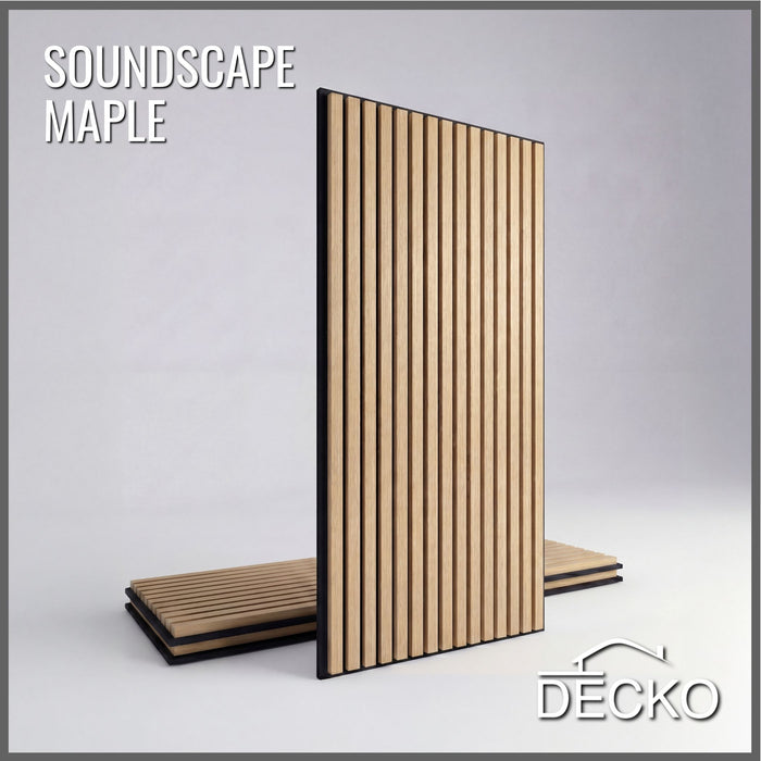 Akusztikus Falpanel – Hangelnyelő, Faerezetes – <b>MAPLE Hosszú</b> (3 db/doboz - 1200×600x21 mm - <b>2,16 m<sup>2</sup></b>) | DECKO SOUNDSCAPE