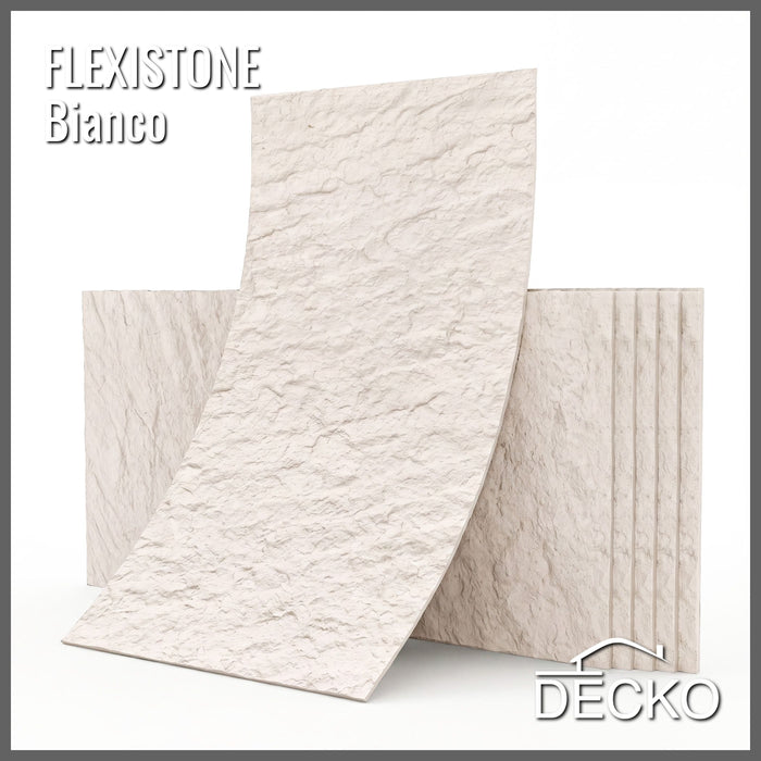 Hajlékony 3D kőhatású falpanelek – GRANDE BIANCO – 5 db-os csomag (1200x600mm-es panelek) - 3,6 m² | DECKO Flexistone