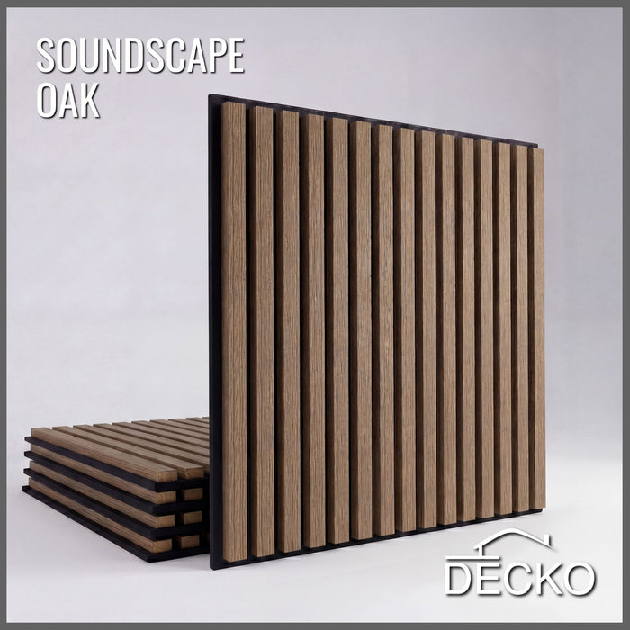 Akusztikus Falpanel – Hangelnyelő, Faerezetes – <b>OAK Négyzet</b> - (5 db/doboz - 600×600x21 mm - <b>1,8 m<sup>2</sup></b>) | DECKO SOUNDSCAPE