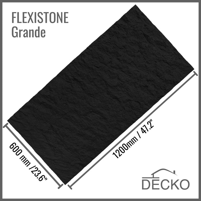 Hajlékony 3D kőhatású falpanelek MINTA - GRANDE NERO | DECKO Flexistone - Ingyenes szállítás