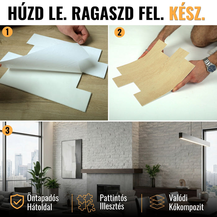 Hajlékony 3D kőhatású falpanelek MINTA - BRICO TRAVERTINO | DECKO Flexistone - Ingyenes szállítás