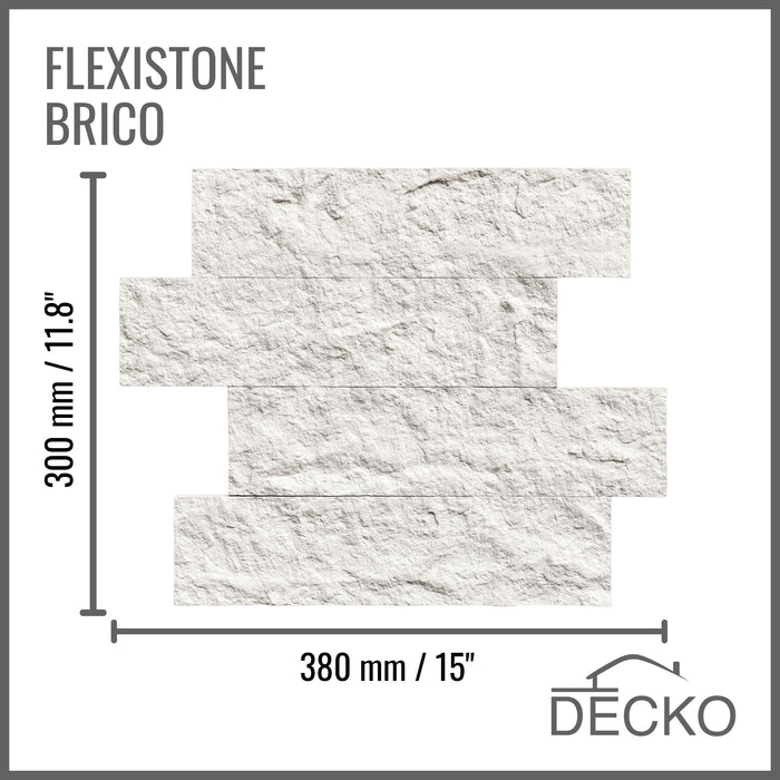 Hajlékony 3D kőhatású falpanelek – BRICO NATURALE – 12 db egymásba illeszkedő, öntapadós panel egy dobozban – 1,08 m² | DECKO FlexiStone