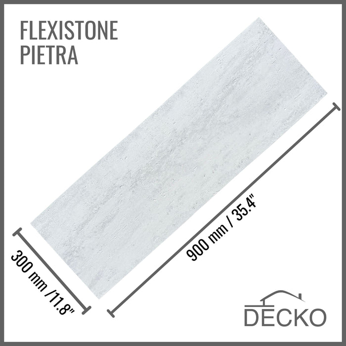 Hajlékony 3D kőhatású falpanelek - PIETRA ALBA - 16 db-os csomag (900 × 300 mm-es panelek) – 4,32 m² | DECKO Flexistone