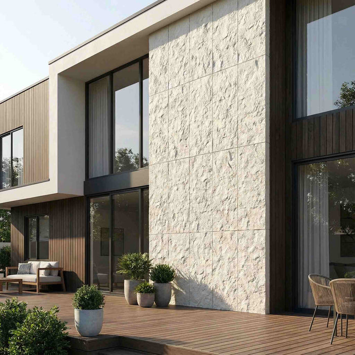 Hajlékony 3D kőhatású falpanelek – <b>GRANDE BIANCO</b> – 5 db-os csomag (1200x600mm-es panelek) - 3,6 m² | DECKO Flexistone