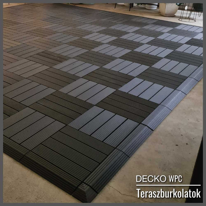Teraszburkolat <b>Sarokelem</b> - Prémium WPC járólaphoz | DECKO (80x80x20 mm) - (Egy darab)