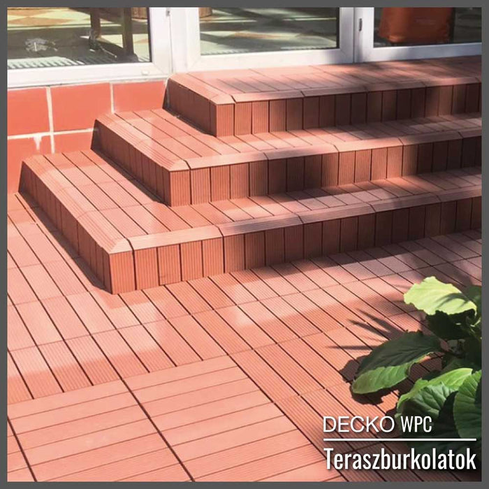 Teraszburkolat <b>Sarokelem</b> - Prémium WPC járólaphoz | DECKO (80x80x20 mm) - (Egy darab)