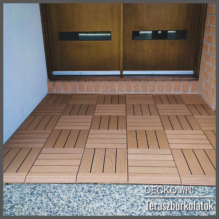 Teraszburkolat <b>Rámpaelem</b> - Prémium WPC járólaphoz | DECKO (300x80x20 mm) - (Egy darab)